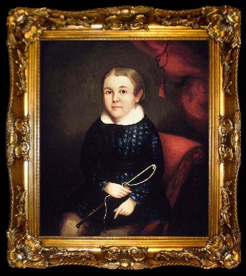 framed  unknow artist Portrait of a Child of the Harmon Family, ta009-2